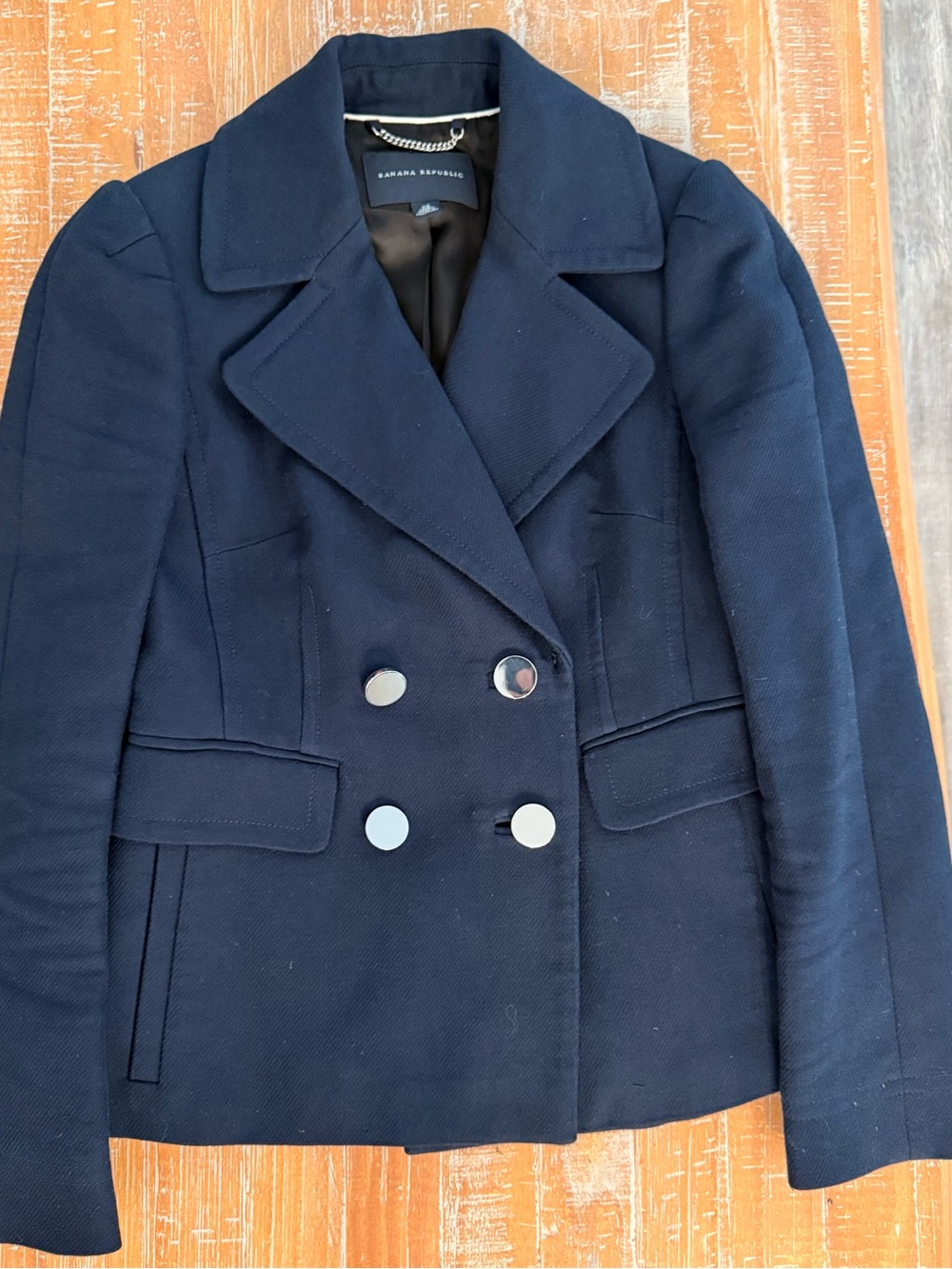 Banana Republic Women's Navy Double-Breasted Peacoat Size XS Like New!